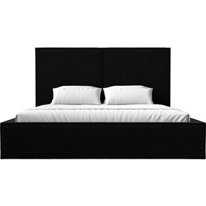 Интерьерная кровать Лига Диванов Аура 160 микровельвет черный (113033)