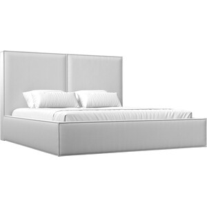 Интерьерная кровать Лига Диванов Аура 160 экокожа белый (113040) интерьерная кровать лига диванов