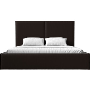 Интерьерная кровать Лига Диванов Аура 160 экокожа коричневый (113041)