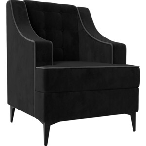 Кресло Лига Диванов Марк велюр черный\серый (111872) кресло лига диванов марк микровельвет фиолетовый 111880