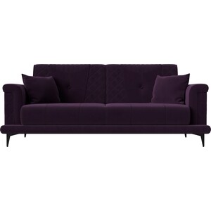 Прямой диван Лига Диванов Неаполь велюр фиолетовый (111930)