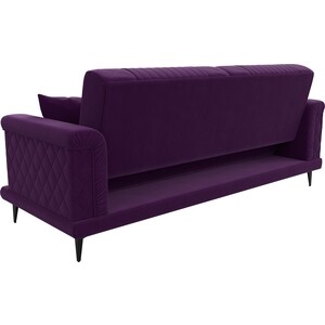 Прямой диван Лига Диванов Неаполь микровельвет фиолетовый (111941)