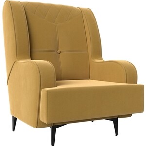Кресло Лига Диванов Неаполь микровельвет желтый (111963) кресло лига диванов неаполь велюр голубой 111952
