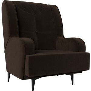 Кресло Лига Диванов Неаполь микровельвет коричневый (111965) кресло лига диванов бергамо микровельвет фиолетовый 112010