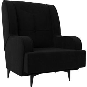 Кресло Лига Диванов Неаполь микровельвет черный (111968) кресло лига диванов бергамо микровельвет фиолетовый 112010
