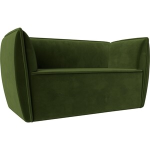 Прямой диван Лига Диванов Бергамо 2-х местный микровельвет зеленый (112053) кресло лига диванов бергамо микровельвет зеленый 112000