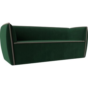Прямой диван Лига Диванов Бергамо 3-х местный велюр зеленый\коричневый (112089) кресло лига диванов бергамо велюр зеленый коричневый 111983