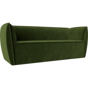 Прямой диван Лига Диванов Бергамо 3-х местный микровельвет зеленый (112106) кресло лига диванов бергамо микровельвет зеленый 112000