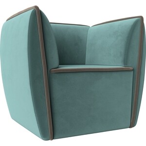 Кресло Лига Диванов Бергамо велюр бирюзовый\коричневый (111979) кресло dreambag зайчик бирюзовый