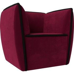 Кресло Лига Диванов Бергамо микровельвет бордовый\черный (111999) кресло мешок dreambag бордовый микровельвет xl 125x85