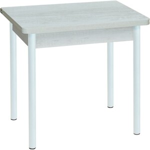 Стол обеденный Катрин Эко 80х60 бетон пайн белый, опора №2 круглая муар белый стол обеденный мебелик тарун 5 белый серебро 190 250x84 п0003523