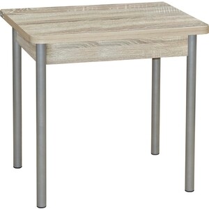 Стол обеденный Катрин Эко 80х60 дуб сонома, опора №2 круглая серебристый металлик обеденный стол переработанная массивная древесина 120 x 60 x 76 см