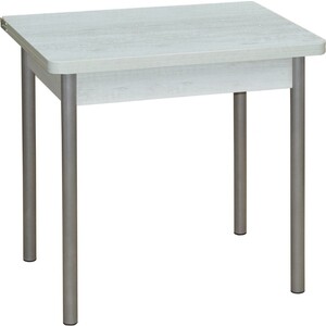 Стол обеденный Катрин Эко 80х60 бетон пайн белый, опора №2 круглая серебристый металлик стол обеденный мебелик кросс белый
