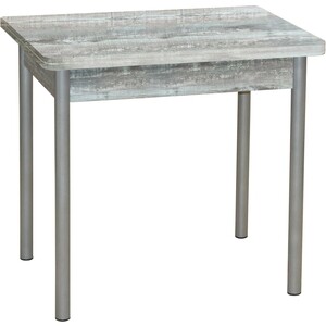 Стол обеденный Катрин Эко 80х60 бетон пайн темный, опора №2 круглая серебристый металлик стол обеденный мебелик кросс дуб американский