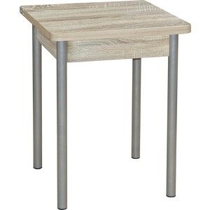 Стол обеденный Катрин Эко 60х60 дуб сонома, опора №2 круглая серебристый металлик обеденный стол переработанная массивная древесина 120 x 60 x 76 см