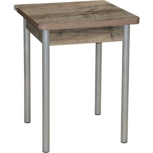 Стол обеденный Катрин Эко 60х60 дуб веллингтон, опора №2 круглая серебристый металлик обеденный стол переработанная массивная древесина 120 x 60 x 76 см