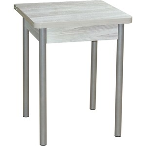 Стол обеденный Катрин Эко 60х60 ясень шимо светлый, опора №2 круглая серебристый металлик обеденный стол переработанная массивная древесина 120 x 60 x 76 см
