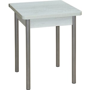 Стол обеденный Катрин Эко 60х60 бетон пайн белый, опора №2 круглая серебристый металлик обеденный стол переработанная массивная древесина 120 x 60 x 76 см