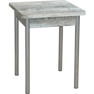 Стол обеденный Катрин Эко 60х60 бетон пайн темный, опора №2 круглая серебристый металлик стол обеденный мебелик кросс дуб американский