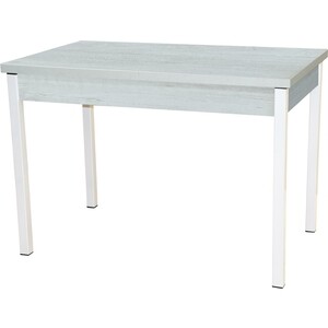 Стол обеденный Катрин Колорадо раздвижной бетон пайн белый, опора Квадро белый муар стол обеденный раздвижной xiaomi 8h jun rock board telescopic dining table 1 3 1 6 m white yb2