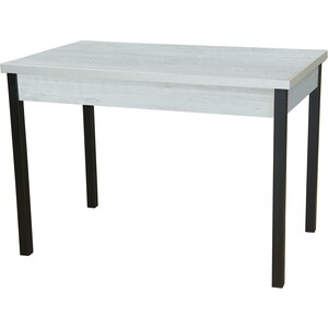 Стол обеденный Катрин Колорадо раздвижной бетон пайн белый, опора Квадро черный муар стол обеденный раздвижной xiaomi 8h jun rock board telescopic dining table 1 3 1 6 m grey yb2