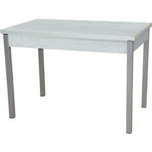 Стол обеденный Катрин Колорадо раздвижной бетон пайн белый, опора Квадро серебристый металлик стол обеденный раздвижной xiaomi 8h jun rock board telescopic dining table 1 3 1 6 m white yb2