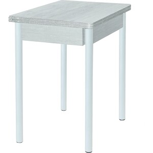 Стол обеденный Катрин Глайдер бетон пайн белый, опора №2 круглая муар белый стол обеденный катрин эко 80х60 с ящиком бетон пайн темный опора 2 круглая серебристый металлик