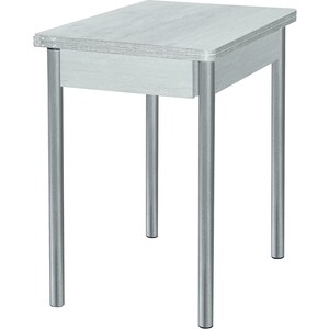 Стол обеденный Катрин Глайдер бетон пайн белый, опора №2 круглая серебристый металлик стул обеденный dobrin tulip lmzl pp635e белое основание белый w 02
