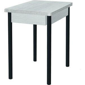 Стол обеденный Катрин Глайдер бетон пайн белый, опора №2 круглая муар черный стол обеденный катрин эко 80х60 дуб веллингтон опора 2 круглая серебристый металлик