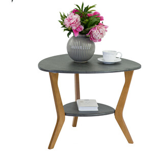Стол журнальный Мебелик BeautyStyle 15 серый бетон, бук (П0005952) стол журнальный 62х100х50 см дсп двп орех лофт lct204t41