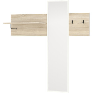 Вешалка с зеркалом Гранд Кволити Колибри 2-3820 дуб сонома/рамух белый вешалка на дверь на 6 крючков доляна моно 44×9×15 см белый