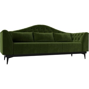 Прямой диван Лига Диванов Флорида микровельвет зеленый (112354) кресло лига диванов флорида микровельвет зеленый 112299