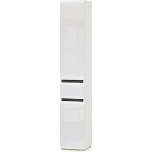 Шкаф с ящиком Моби Сидней корпус белый/чёрный, фасад белый глянец (13.202) корпус компьютерный thermaltake divider 370 tg argb чёрный