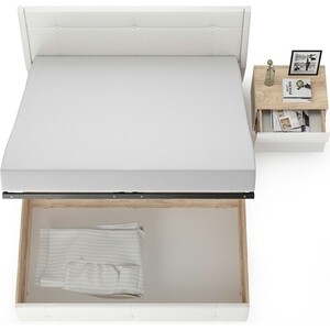 Комплект мебели Моби Муссон цвет белый/дуб эндгрейн элегантный/кожзам белый (11.28+16.03)