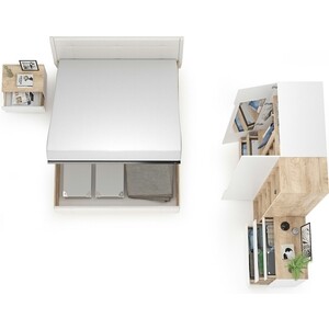 Комплект мебели Моби Муссон №4 цвет белый/дуб эндгрейн элегантный/искусственная кожа белая