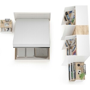 Комплект мебели Моби Муссон №5 цвет белый/дуб эндгрейн элегантный/искусственная кожа белая