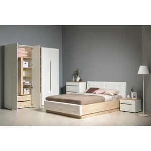 Комплект мебели Моби Муссон №5 цвет белый/дуб эндгрейн элегантный/искусственная кожа белая