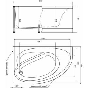 Акриловая ванна Timo Iva 150х95 левая, с каркасом и панелью (IVA1595L, KTIVA15, FPIVA15L)