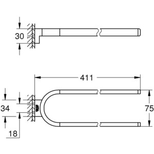 Полотенцедержатель Grohe Selection двойной, холодный рассвет матовый (41059GN0)