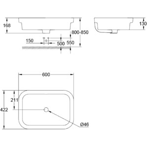 Раковина Grohe Eurocosmo 60х43 (39124001) Вид№2