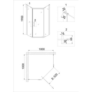 Душевой уголок Niagara NG-6634-08 100х100 прозрачный, хром