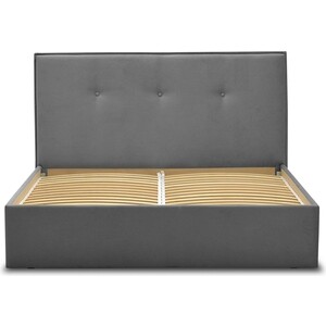 Кровать Ладья Несто 160х200 серый, велюр Velutto 32