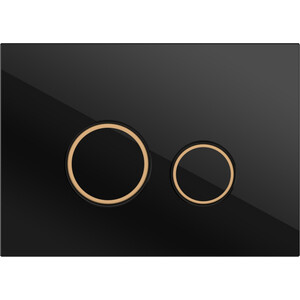 Кнопка смыва Cersanit Twins стекло, черный (64117) кнопка смыва cersanit twins матовое золото 63524