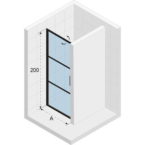 Душевая дверь Riho Grid GB101 80 прозрачная, черный (G004001121)