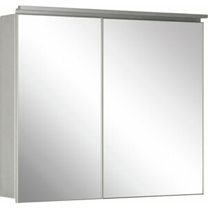 Зеркальный шкаф De Aqua Алюминиум 100х76,5 с подсветкой, серебро (261754) зеркальный шкаф de aqua алюминиум 120х76 5 с подсветкой медь 261769