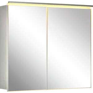 Зеркальный шкаф De Aqua Алюминиум 100х76,5 с подсветкой, серебро (261754)