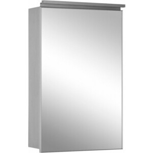 Зеркальный шкаф De Aqua Алюминиум 50х76,5 с подсветкой, серебро (261749) зеркало de aqua алюминиум led 140х75 с подсветкой серебро 261699