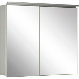 Зеркальный шкаф De Aqua Алюминиум 90х76,5 с подсветкой, серебро (261753) зеркало шкаф mixline крит 60 патина серебро 4640030866687
