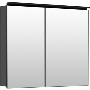 Зеркальный шкаф De Aqua Алюминиум 90х76,5 с подсветкой, черный (261760) зеркальный шкаф aqua de marco