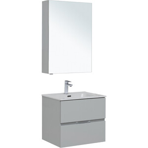 Мебель для ванной Aquanet Алвита 60 два ящика, серый зеркальный шкаф aquanet алвита 80 серый антрацит 240109
